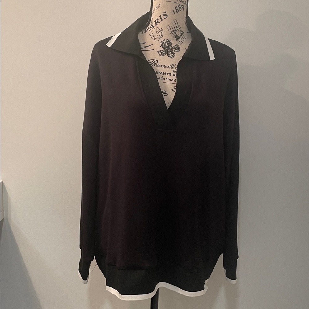 Cynthia Rowley Black Top with White Trim